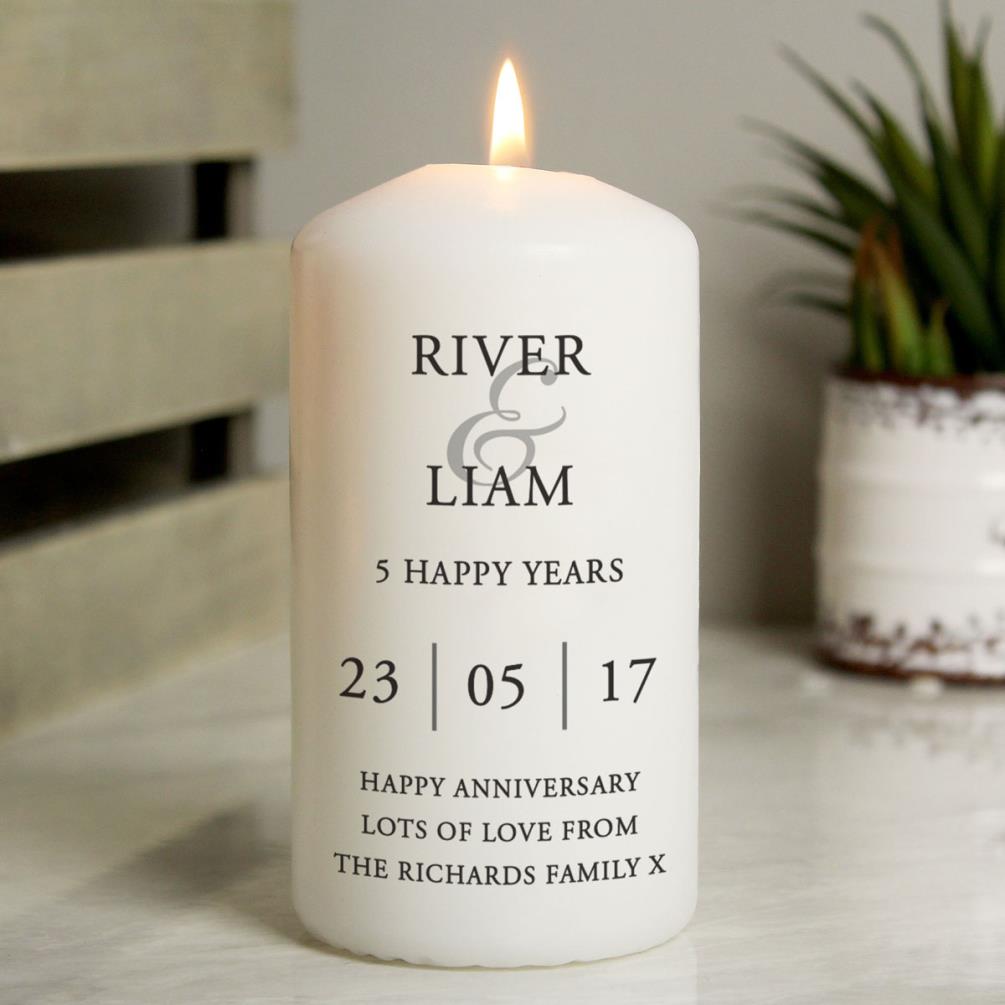 Personalised Couples Pillar Candle Extra Image 2